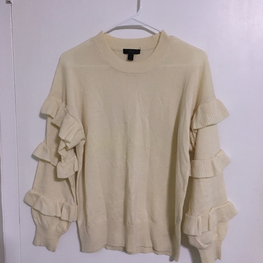 J. Crew Ruffle Sleeve Sweater - Picture 3 of 6